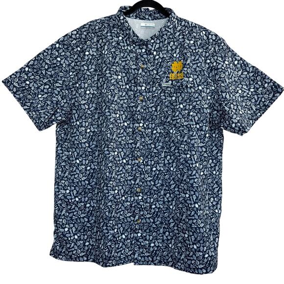 NWT Columbia Mens Notre Dame Fighting Irish Super Slack Tide Shade Button Down - Picture 3 of 6